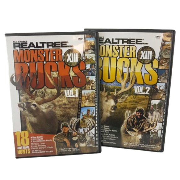 Set of 2 Hunting DVDs Realtree Monster Bucks XIII Volumes 1 & 2 - Picture 1 of 4